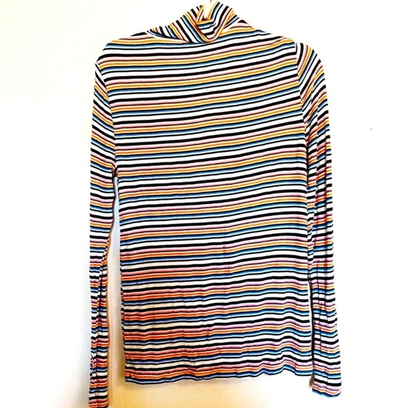 GAP Ribbed Turtleneck in Multi-color Stripes Medium - Picture 3 of 5